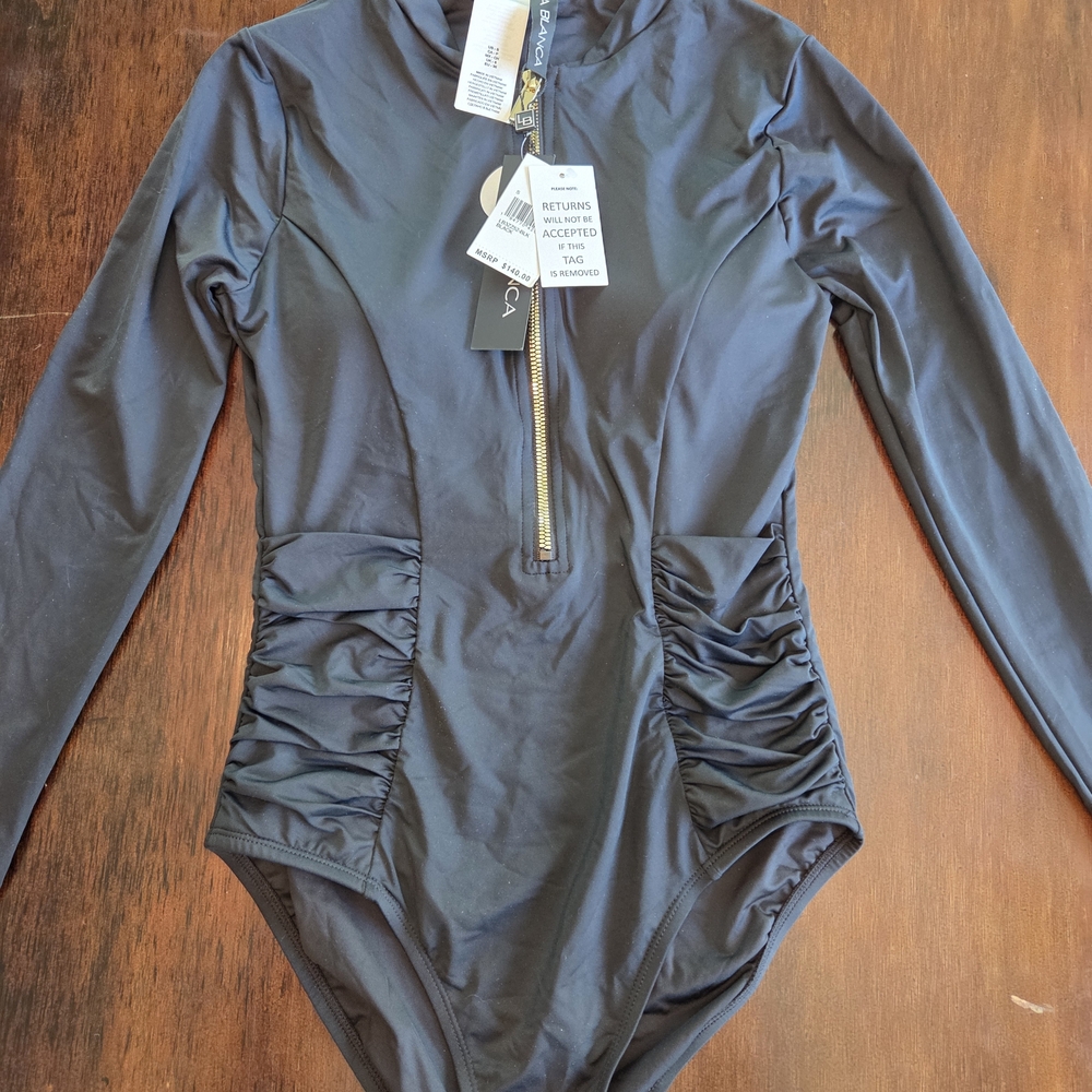 La Blanca Black One Piece Paddlesuit with Zipper